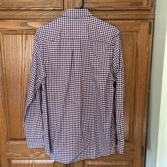 Duluth Trading Wrinklefighter Relaxed Fit Button Down Shirt Gingham - Picture 2 of 10